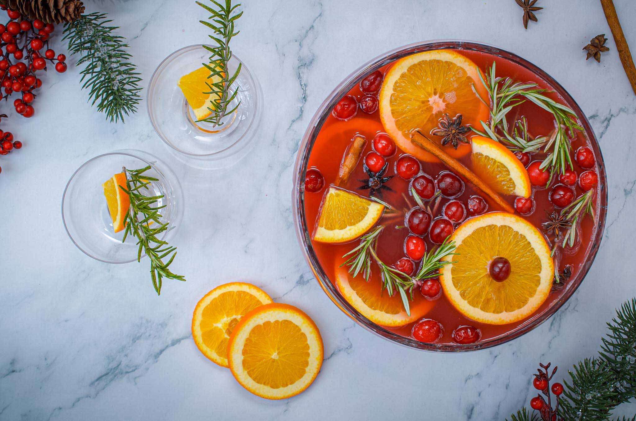 Easy Sparkling Holiday Party Punch (Non-Alcoholic)