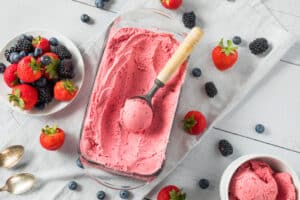 Sweet Homemade Berry Ice Cream Ready to Eat