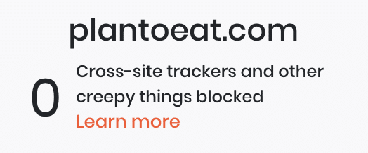 plantoeat.com zero cross-site trackers and other creepy things blocked
