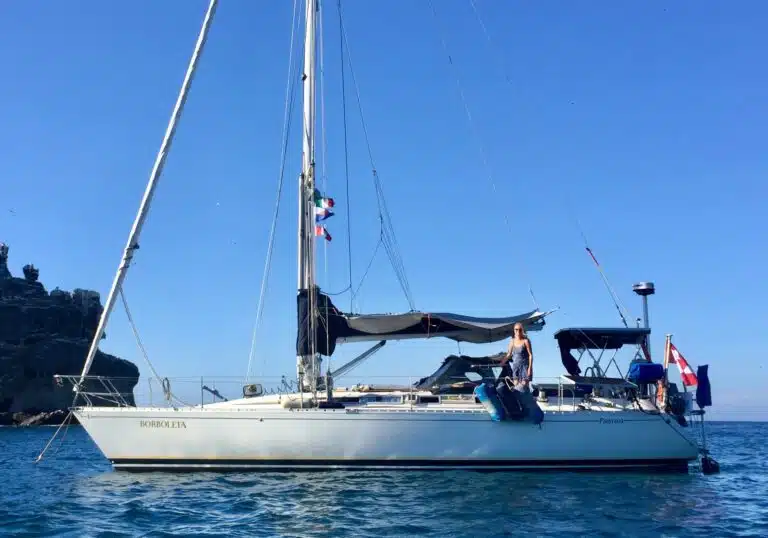 Heidi and Glen's 40 foot Beneteau sailboat.