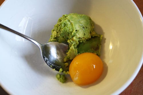 yolk with avocado