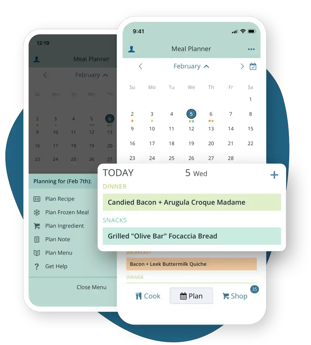 Drag-and-drop meal planning