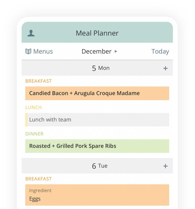 Plan to Eat App - Meal Planner Calendar